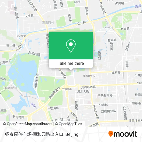 畅春园停车场-颐和园路出入口 map