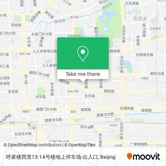 呼家楼西里13-14号楼地上停车场-出入口 map