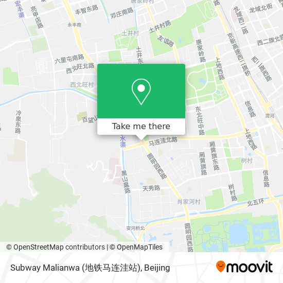 Subway Malianwa (地铁马连洼站) map