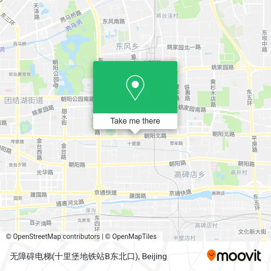 无障碍电梯(十里堡地铁站B东北口) map