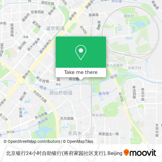 北京银行24小时自助银行(将府家园社区支行) map