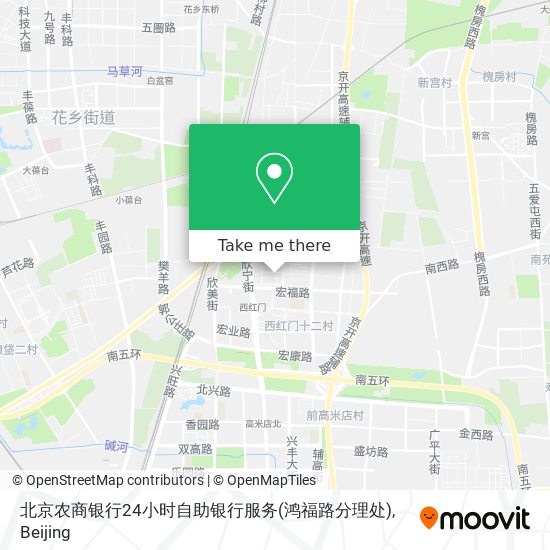 北京农商银行24小时自助银行服务(鸿福路分理处) map