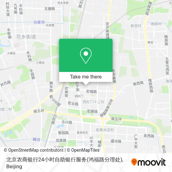 北京农商银行24小时自助银行服务(鸿福路分理处) map