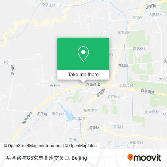 岳圣路与G5京昆高速交叉口 map