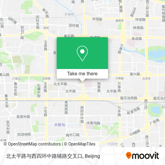 北太平路与西四环中路辅路交叉口 map