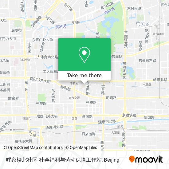 呼家楼北社区-社会福利与劳动保障工作站 map