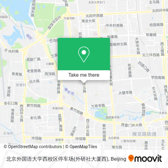 北京外国语大学西校区停车场(外研社大厦西) map