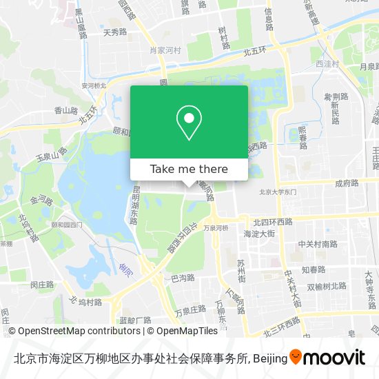 北京市海淀区万柳地区办事处社会保障事务所 map