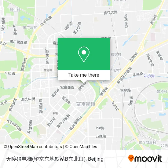 无障碍电梯(望京东地铁站B东北口) map