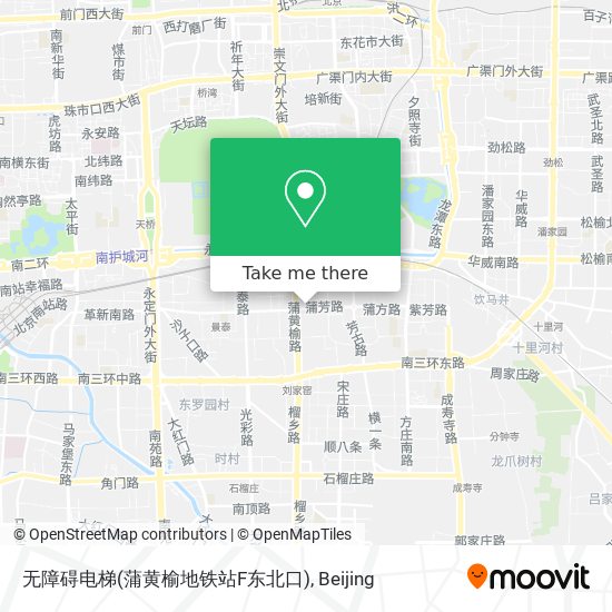 无障碍电梯(蒲黄榆地铁站F东北口) map