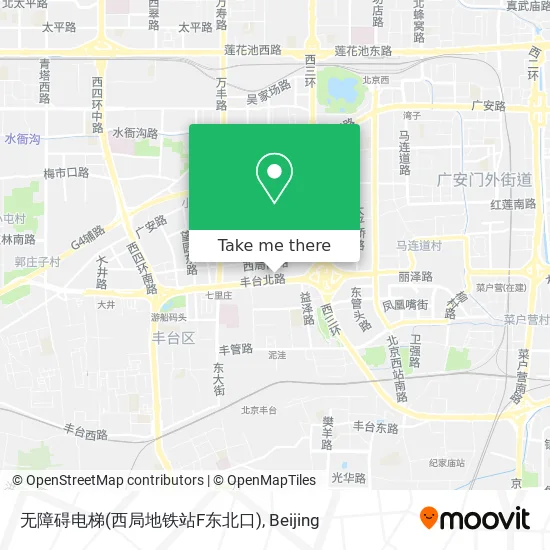 无障碍电梯(西局地铁站F东北口) map