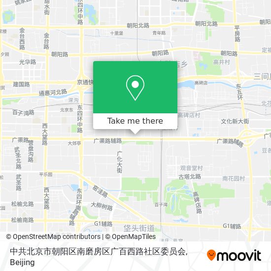 中共北京市朝阳区南磨房区广百西路社区委员会 map