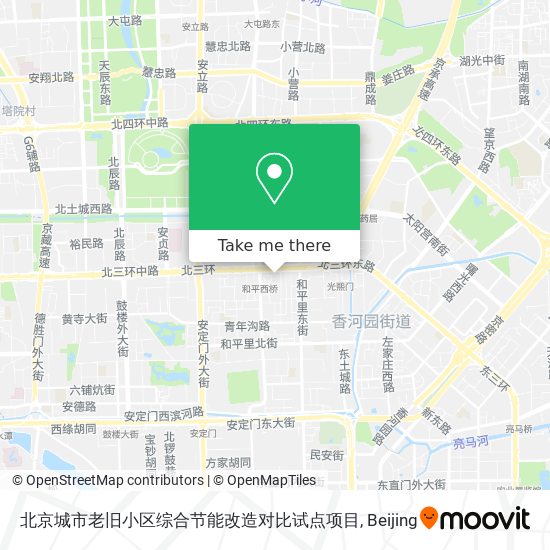 北京城市老旧小区综合节能改造对比试点项目 map