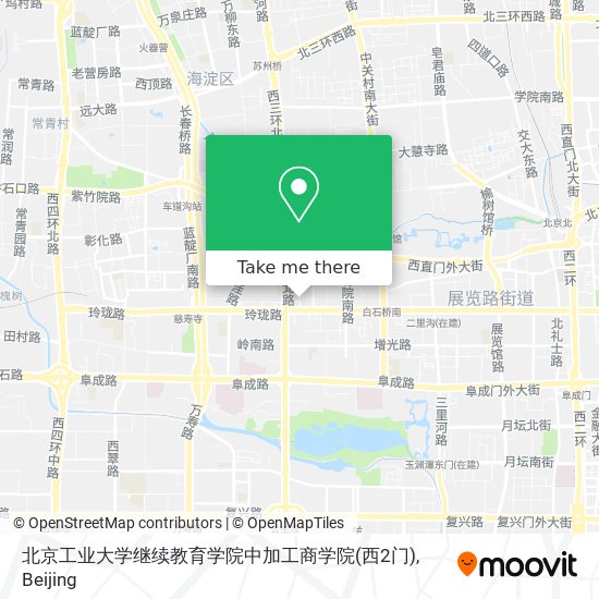 北京工业大学继续教育学院中加工商学院(西2门) map