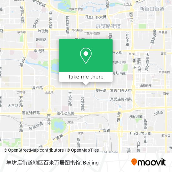 羊坊店街道地区百米万册图书馆 map