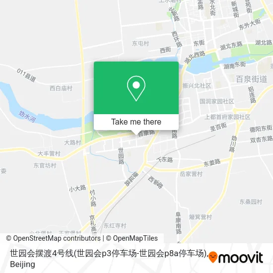 世园会摆渡4号线(世园会p3停车场-世园会p8a停车场) map
