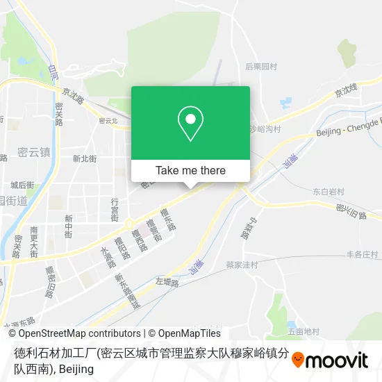 德利石材加工厂(密云区城市管理监察大队穆家峪镇分队西南) map