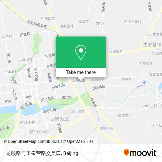 龙顺路与王泉营路交叉口 map