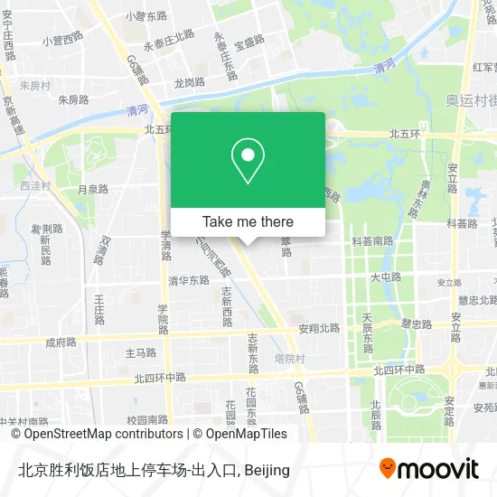北京胜利饭店地上停车场-出入口 map