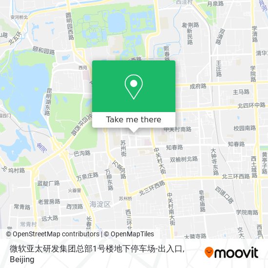 微软亚太研发集团总部1号楼地下停车场-出入口 map