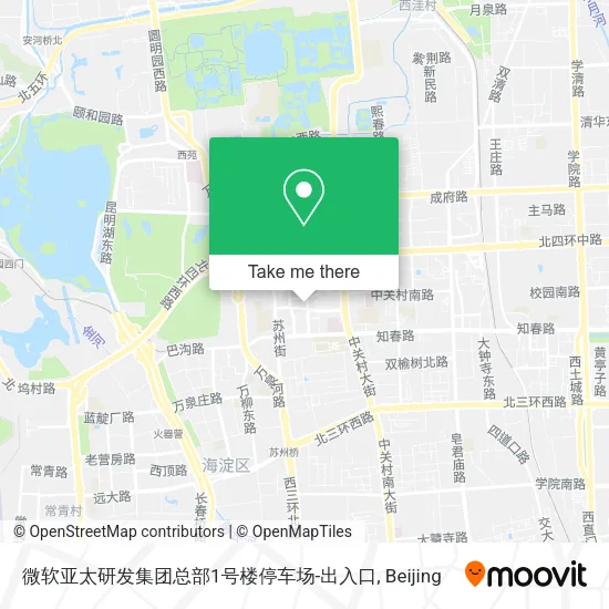微软亚太研发集团总部1号楼停车场-出入口 map