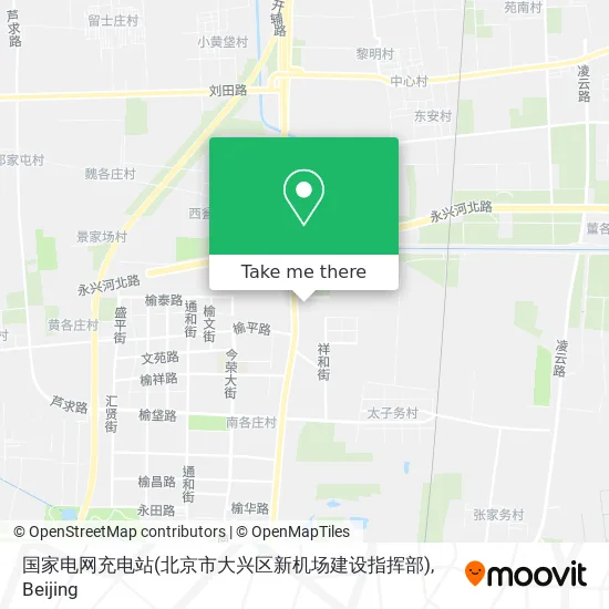 国家电网充电站(北京市大兴区新机场建设指挥部) map
