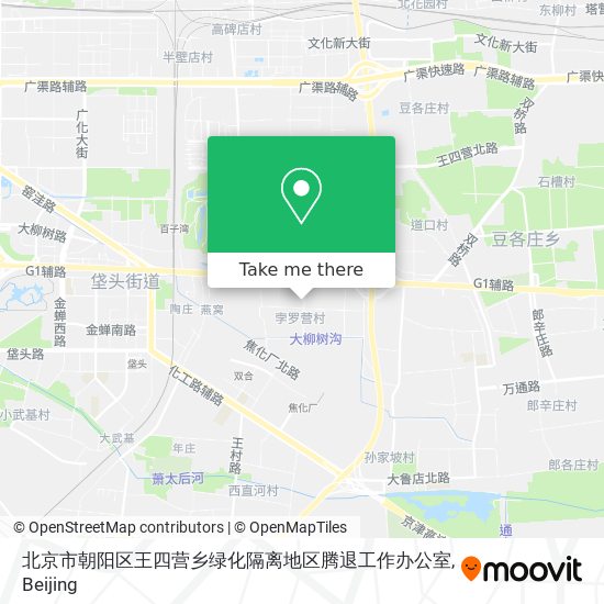 北京市朝阳区王四营乡绿化隔离地区腾退工作办公室 map