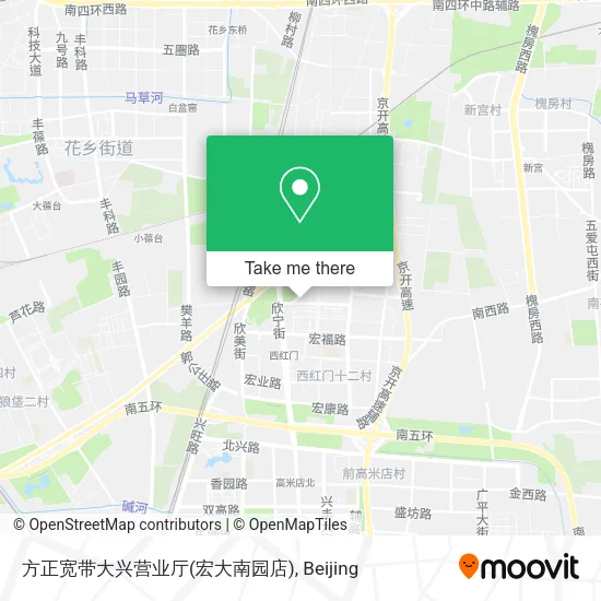 方正宽带大兴营业厅(宏大南园店) map