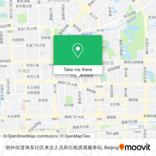 朝外街道体东社区来京人员和出租房屋服务站 map