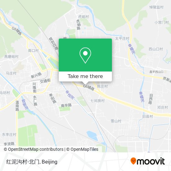 红泥沟村-北门 map