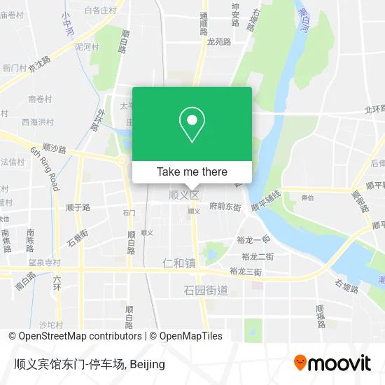 顺义宾馆东门-停车场 map