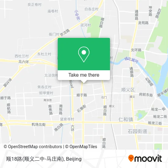 顺18路(顺义二中-马庄南) map