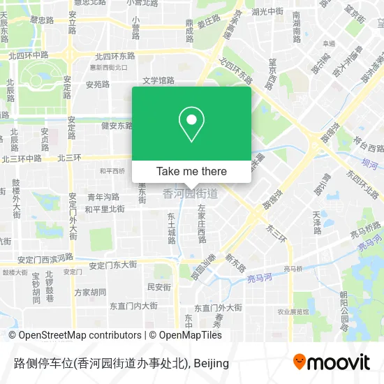 路侧停车位(香河园街道办事处北) map
