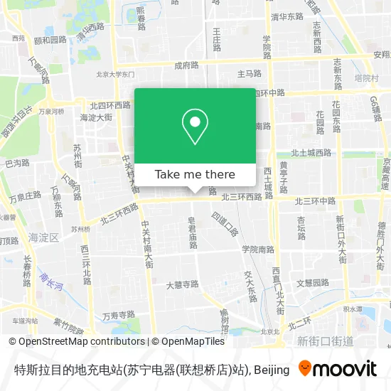 特斯拉目的地充电站(苏宁电器(联想桥店)站) map