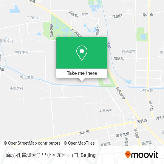 廊坊孔雀城大学里小区东区-西门 map