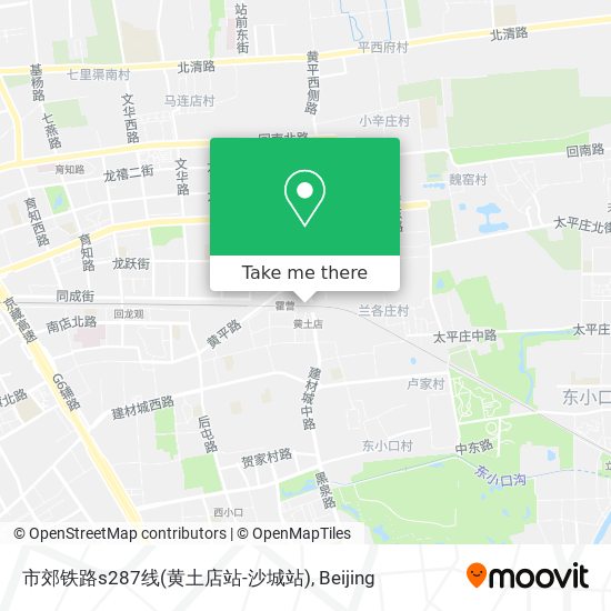 市郊铁路s287线(黄土店站-沙城站) map
