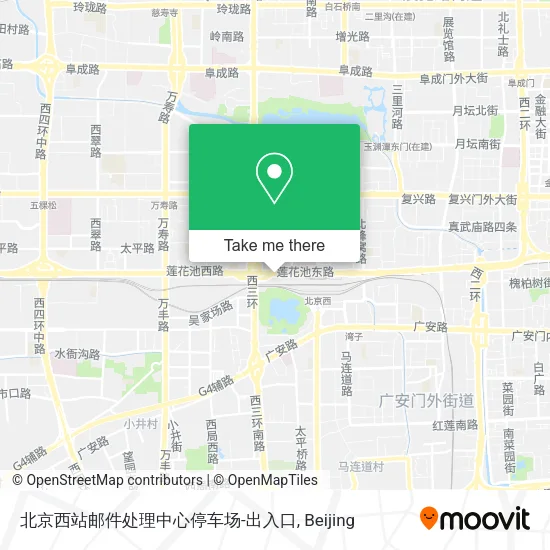 北京西站邮件处理中心停车场-出入口 map