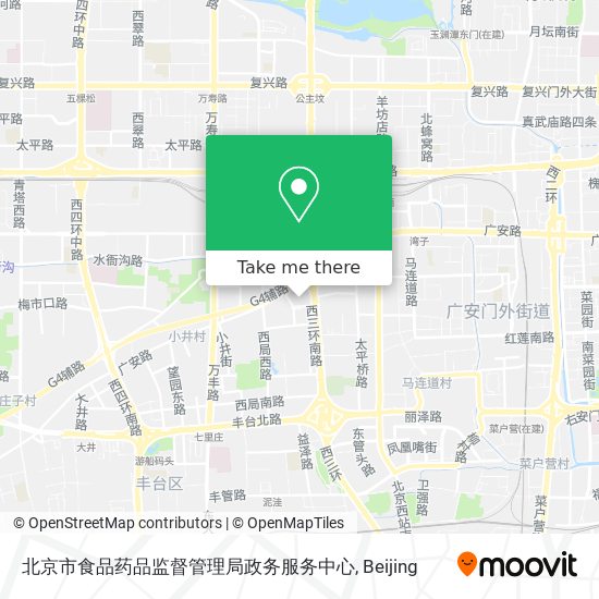 北京市食品药品监督管理局政务服务中心 map
