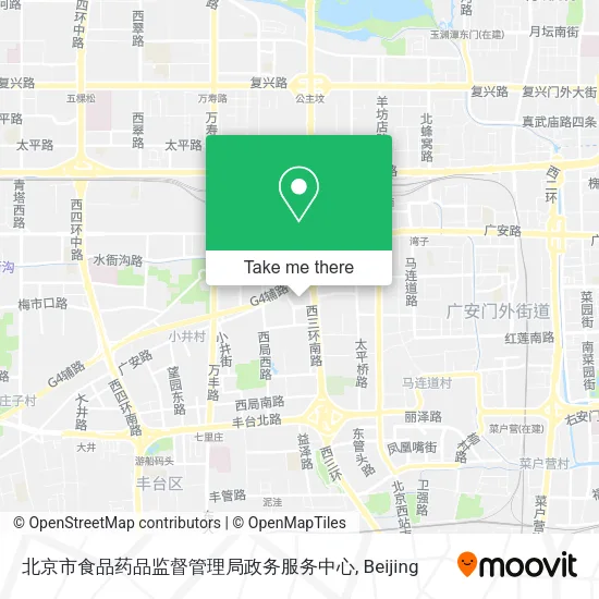 北京市食品药品监督管理局政务服务中心 map
