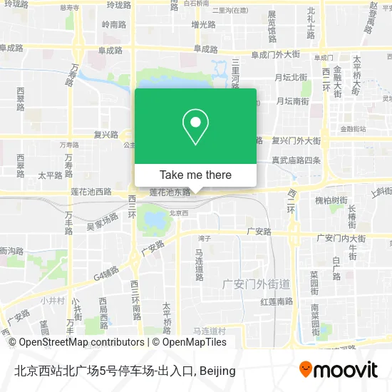 北京西站北广场5号停车场-出入口 map