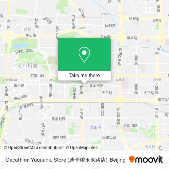 Decathlon Yuquanlu Store (迪卡侬玉泉路店) map