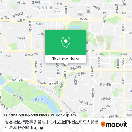 鲁谷社区行政事务管理中心七星园南社区来京人员出租房屋服务站 map