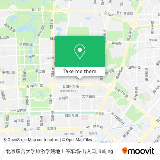 北京联合大学旅游学院地上停车场-出入口 map