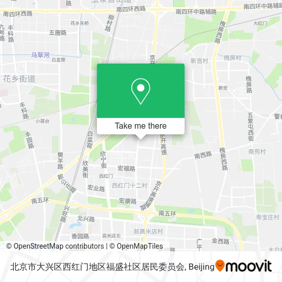 北京市大兴区西红门地区福盛社区居民委员会 map