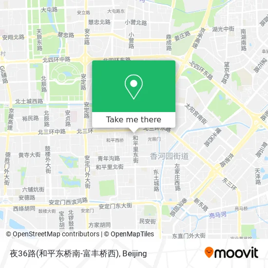 夜36路(和平东桥南-富丰桥西) map