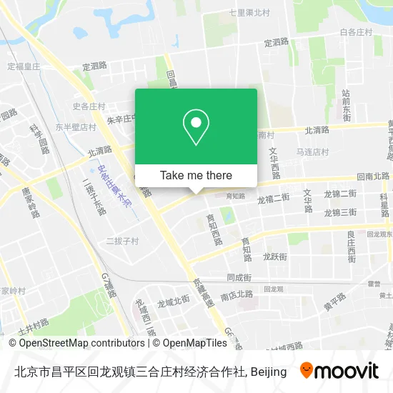 北京市昌平区回龙观镇三合庄村经济合作社 map