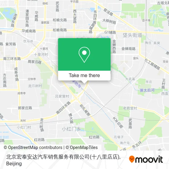 北京宏泰安达汽车销售服务有限公司(十八里店店) map