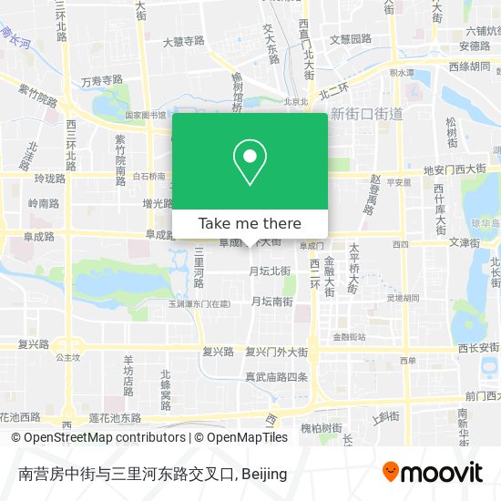 南营房中街与三里河东路交叉口 map