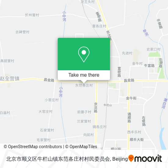 北京市顺义区牛栏山镇东范各庄村村民委员会 map