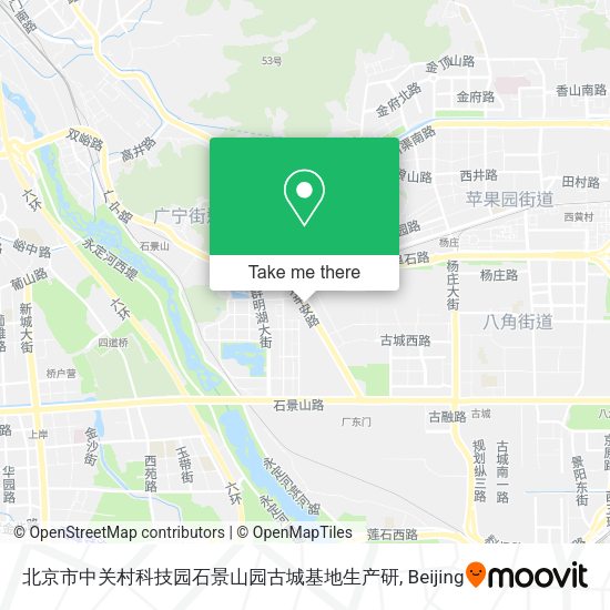 北京市中关村科技园石景山园古城基地生产研 map
